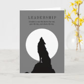 Gray Black Pop Art Leadership Wolf Howling Kaart (Gele Bloem)