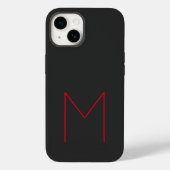 Gray Black Red Bold Monogram Modern Jouw naam Case-Mate iPhone Case (Achterkant)