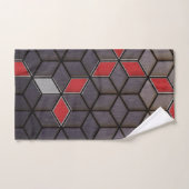 Gray Black Red Cubes Silver Bad Handdoek (Handdoek)