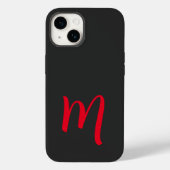 Gray Black Red Monogrammed Classical Handwriting Case-Mate iPhone Case (Achterkant)