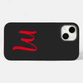 Gray Black Red Monogrammed Classical Handwriting Case-Mate iPhone Case (Achterkant (horizontaal))