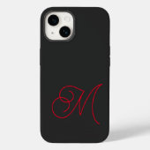 Gray Black Red Monogrammed klassiek script Case-Mate iPhone Case (Achterkant)