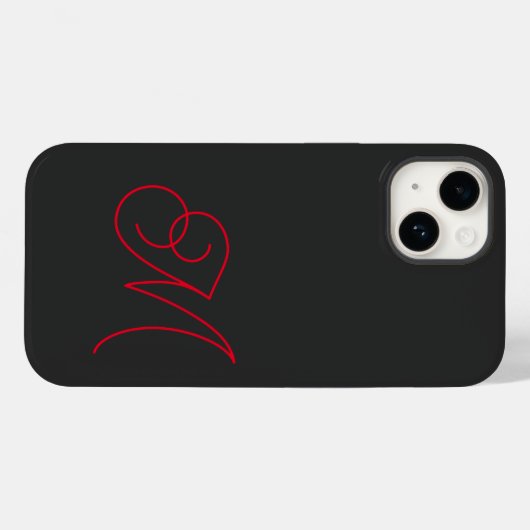 Gray Black Red Monogrammed klassiek script Case-Mate iPhone Case (Achterkant (horizontaal))