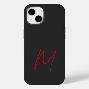 Gray Black Red Monogrammed klassiek script Case-Mate iPhone 14 Hoesje