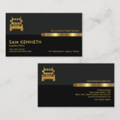 Gray Black Retro Columns Logistics Trucking Visitekaartje (Voorkant / Achterkant)