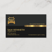 Gray Black Retro Columns Logistics Trucking Visitekaartje (Voorkant)