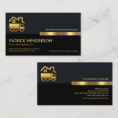 Gray Black Retro Kolommen Gold Home Mover driver Visitekaartje (Voorkant / Achterkant)