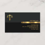 Gray Black Retro Kolommen Juridisch Advocaat Visitekaartje (Achterkant)