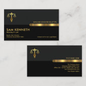 Gray Black Retro Kolommen Juridisch Advocaat Visitekaartje (Voorkant / Achterkant)