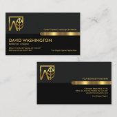 Gray Black Retro Kolommen Landscaping Landscaper Visitekaartje (Voorkant / Achterkant)