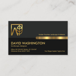 Gray Black Retro Kolommen Landscaping Landscaper Visitekaartje