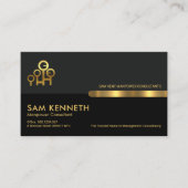 Gray Black Retro Kolommen Manpower Consultant Visitekaartje (Voorkant)