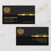 Gray Black Retro Kolommen Stock Broker Visitekaartje (Voorkant / Achterkant)