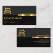 Gray Black Retro Kolommen Transport Driver Visitekaartje (Voorkant / Achterkant)