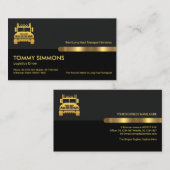 Gray Black Retro Kolommen Transport Truck Visitekaartje (Voorkant / Achterkant)