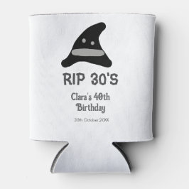 Gray black RIP 30's 40th birthday witch hat hallow Blikjeskoeler