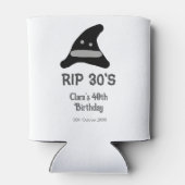 Gray black RIP 30's 40th birthday witch hat hallow Blikjeskoeler (Achterkant)