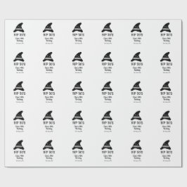 Gray black RIP 30's 40th birthday witch hat hallow Cadeaupapier