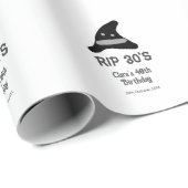 Gray black RIP 30's 40th birthday witch hat hallow Cadeaupapier (Rol Hoek)