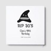 Gray black RIP 30's 40th birthday witch hat hallow Gastenboek (Achterkant)