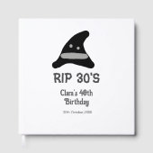 Gray black RIP 30's 40th birthday witch hat hallow Gastenboek (Voorkant)