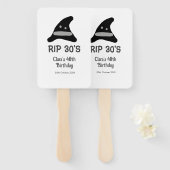 Gray black RIP 30's 40th birthday witch hat hallow Handwaaier (Voorkant en achterkant)