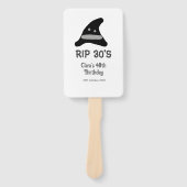 Gray black RIP 30's 40th birthday witch hat hallow Handwaaier (Voorkant)
