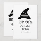 Gray black RIP 30's 40th birthday witch hat hallow Kaart (Voorkant / Achterkant)