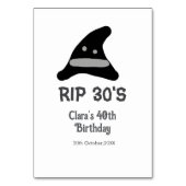 Gray black RIP 30's 40th birthday witch hat hallow Kaart (Achterkant)
