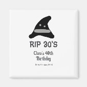 Gray black RIP 30's 40th birthday witch hat hallow Magneet (Voorkant)