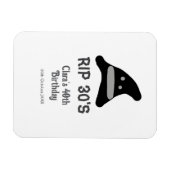 Gray black RIP 30's 40th birthday witch hat hallow Magneet (Horizontaal)