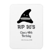 Gray black RIP 30's 40th birthday witch hat hallow Magneet (Verticaal)