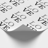 Gray Black Script Love Huwelijk Cadeaupapier (Hoek)