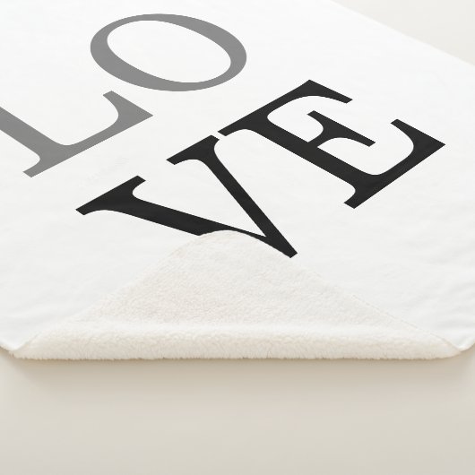 Gray Black Script Love Huwelijk  Sherpa Deken (3/4)