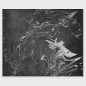 Gray Black Silver Grahite Marble Shiny Glam Cadeaupapier (Vlak)