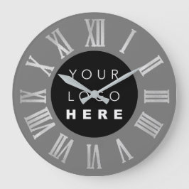 Gray Black Silver Grey Roman Numbers Logo Grote Klok