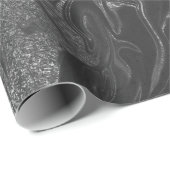 Gray Black Silver Marble Shiny Glam Cadeaupapier (Rol Hoek)