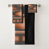 Gray Black Southwestern Bath Towel Set Bad Handdoek (Insitu)