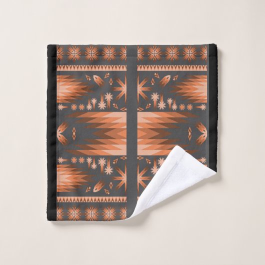 Gray Black Southwestern Bath Towel Set Bad Handdoek (Wasdoekje)