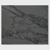 Gray Black Spark Grafiet Glitter Marble Stone Lux Cadeaupapier (Vlak)