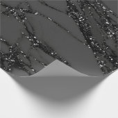 Gray Black Spark Grafiet Glitter Marble Stone Lux Cadeaupapier (Hoek)