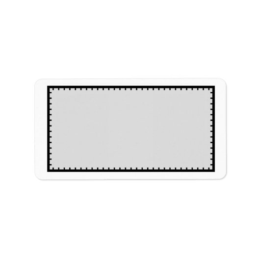 Gray & Black Stitched Border Mailing Address Label (Voorkant)