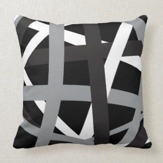 GRAY BLACK STRIPES DESIGN Retro Sierkussen