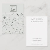 Gray Black Terrazzo Texture Earring Ketting Logo Visitekaartje (Voorkant / Achterkant)