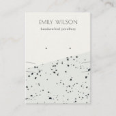 Gray Black Terrazzo Texture Stud Earring Ketting Visitekaartje (Voorkant)