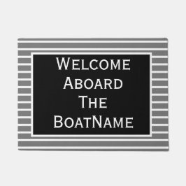 Gray & Black Welkom Aboard Boat Doormat Deurmat