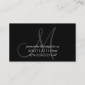 Gray, Black White Monogram Mammie Calling Card Contactkaartje (Achterkant)