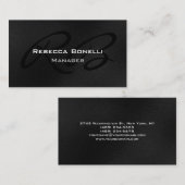 Gray Black White Monogram Manager Visitekaartje (Voorkant / Achterkant)