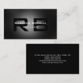 Gray Black White Monogram Manager Visitekaartje (Voorkant / Achterkant)