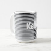 Gray, Black, White Stripes Koffiemok (Voorkant links)